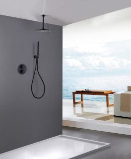 Душевая система ABBER Wasser Kreis AF8121B чёрный матовый